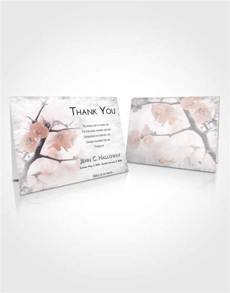 Thank You Card Template Evening Floral Blossoms