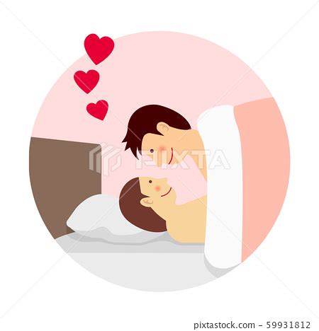 남녀 관계 SEX 섹스 성행위 침대 인 불쾌 않은 이미지 원형 배너 스톡일러스트 PIXTA
