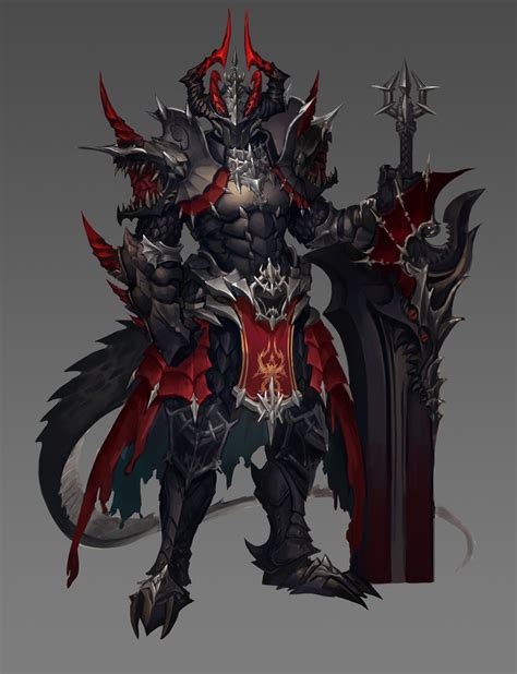 Anime Black Knight Armor Concept Art Characters Fantasy Concept Art