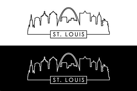Stlouis Skyline Linear Style Graphic By Design By Gleb · Creative