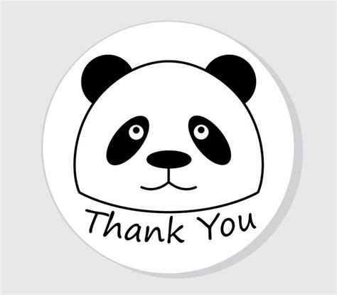 Thank You Stickers Panda Baby Shower Birthday Party Boy Etsy