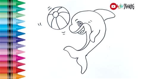 Ayo Belajar Menggambar Dan Mewarnai Dolphin Lumba Lumba Youtube