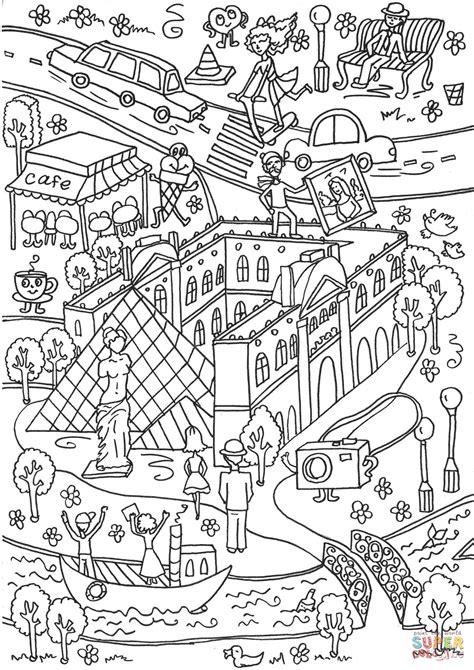 Louvre Coloring Pages