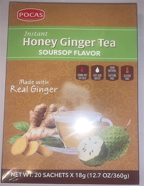 Pocas Honey Ginger Tea Soursop 127 Ounce 20 Bags Pack Of 2