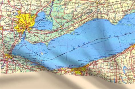 Lake Erie Map Spoonflower
