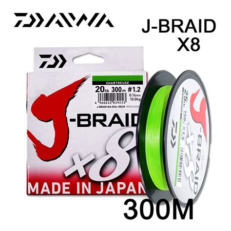 Daiwa Original J BRAID X8 300M 330Yds Original 8 Braided Fishing Line