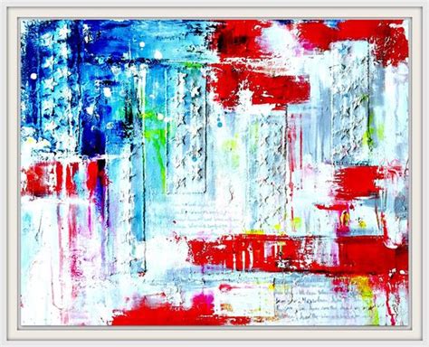 Free Shipping American Flag Painting Abstract Modern Print On Canvas