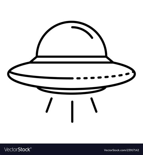 Ufo Spaceship Icon Outline Style Royalty Free Vector Image