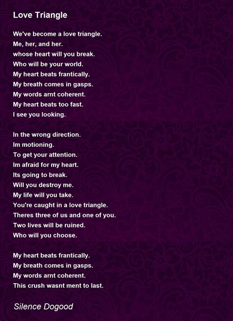 Love Triangle By Silence Dogood Love Triangle Poem