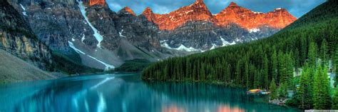 Wallpaper Moraine Lake Banff Canada Mountains Forest