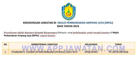 Jawatan kosong terkini di universiti putra malaysia (upm) ogos 2018. Jawatan Kosong Terkini di Majlis Perbandaran Ampang Jaya ...
