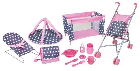 Lissi 5 Piece Baby Doll Deluxe Nursery Play Set W 8 Accessories