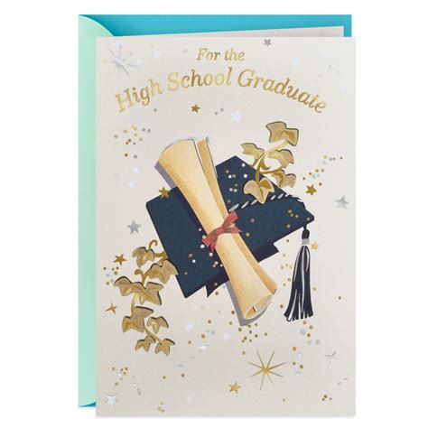Mortarboard And Scroll High School Graduation Card Greeting Cards