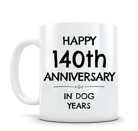 Thank you all for 2 years of funny moments! 20 year Anniversary Gift Mug in Dog Years Funny Coffee Mug, for Him Twenty 20th Wedding ...