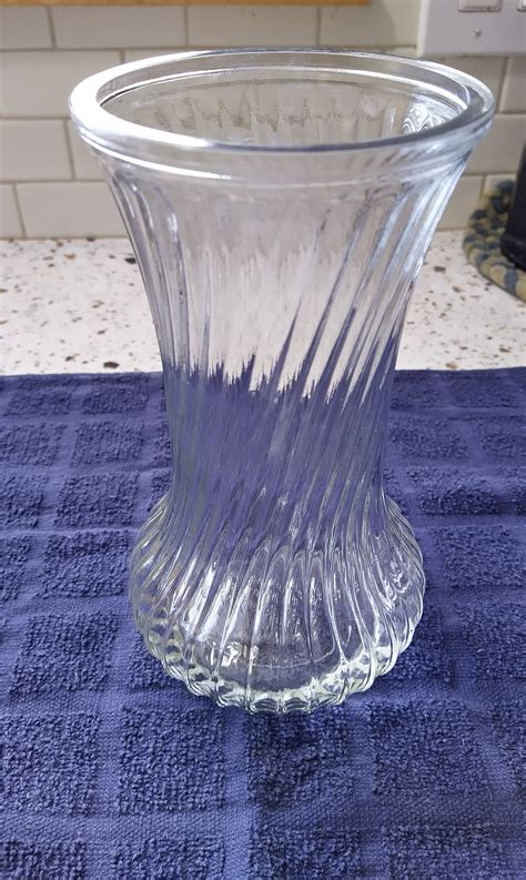 Vintage Hoosier Glass Glass Vase Spiral Ribbed Etsy