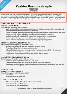 write  resume profile professional examples