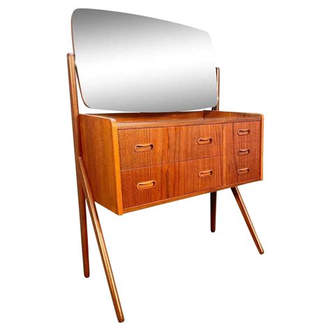 Mid Century Swedish Modern Dressing Table Vanity With Mirror At 1stdibs