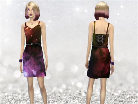 Mesh Recolor Galaxy Dress By Chubbychipmunkz The Sims 4 Catalog