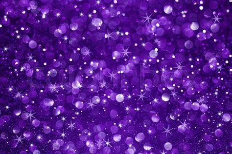 Purple Glitter Bokeh With Stars Stock Image Colourbox
