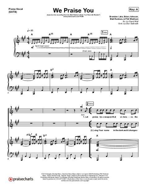 We Praise You Live Sheet Music Pdf Matt Redman Brandon Lake