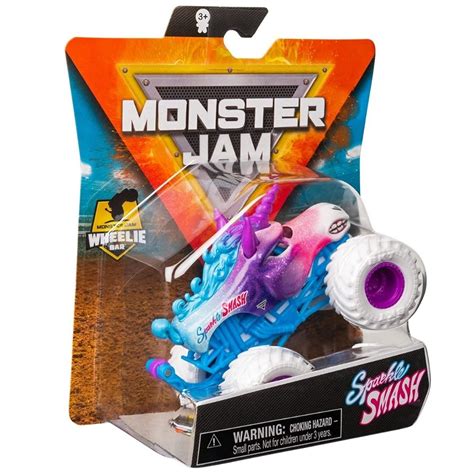 Monster Jam Carro Sparkle Smash Unicórnio Wheelie Bar 164 Ri Happy