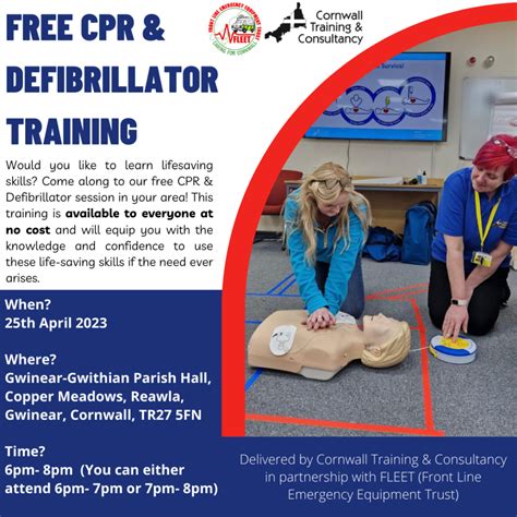 Free Cpr Defibrillator Training Reawla Gwinear Gwithian Parish Council