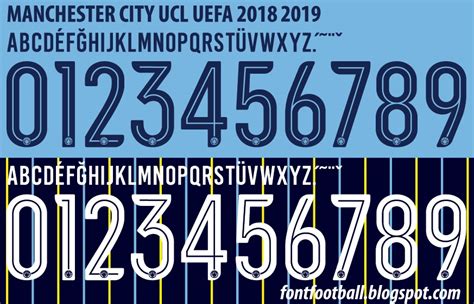 Font Football Font Vector Manchester City Ucl Uefa 2018 2019 Kit