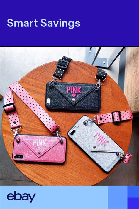 Victorias Secret Pink Glitter Embroidery Case Cover For Iphone 6 7 8