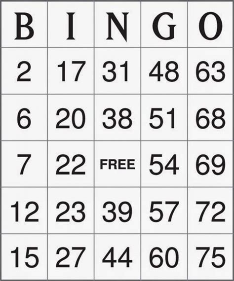 50 Free Traditional Printable Bingo Cards