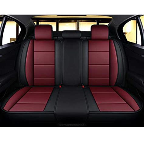 Adhw Luxus Sitzbezüge Auto Leder Für Auto Schonbezüge Sitzbezug 5 Sitze 9 Stück Farbe Red