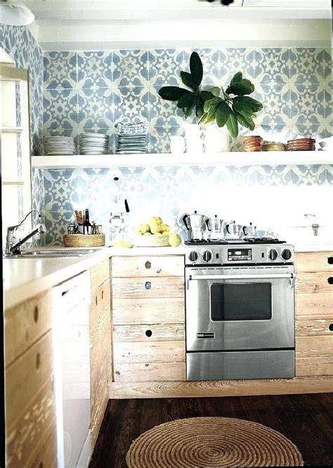 Luxury Modern Farmhouse Kitchen With Wallpaper Kitchen Wallpaper Ideas