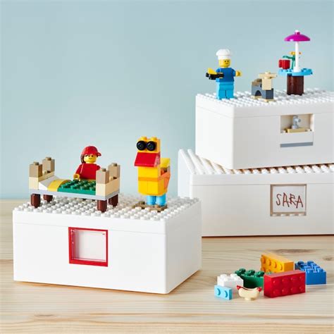 Bygglek Lego Box With Lid Set Of 3 White Ikea