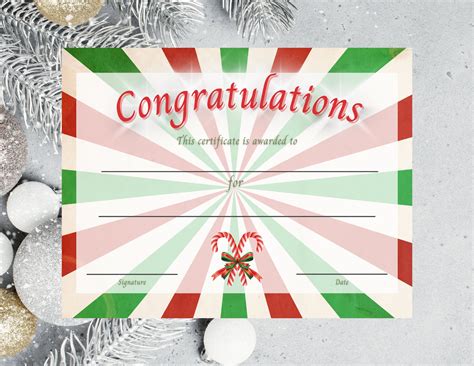 Printable Christmas Certificate Holiday Certificate Editable Etsy Canada