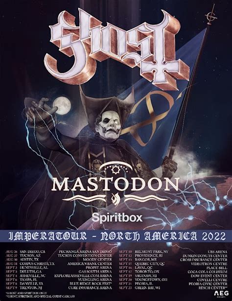 Ghost Announce 2022 North American Tour With Mastodon And Spiritbox