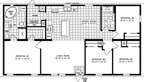 Four Bedroom Mobile Home Floor Plans Jacobsen Homes