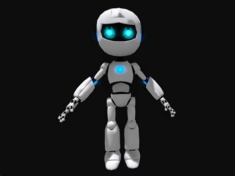 Rigged Cute Robot Rigged 1 Male 3d Model Low Poly
