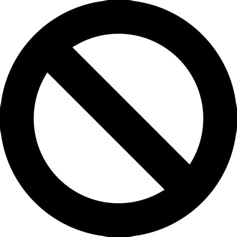 Prohibition Symbol Of A Circle With A Slash Svg Png Icon