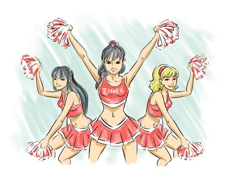 How To Draw A Cheerleader Art For Kids Hub