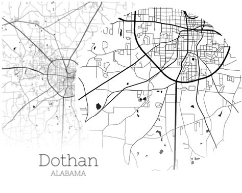 Dothan Map Instant Download Dothan Alabama City Map Printable Etsy