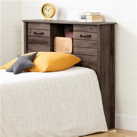 South Shore Furniture Asten Twin Bookcase Headboard With Doors Fall