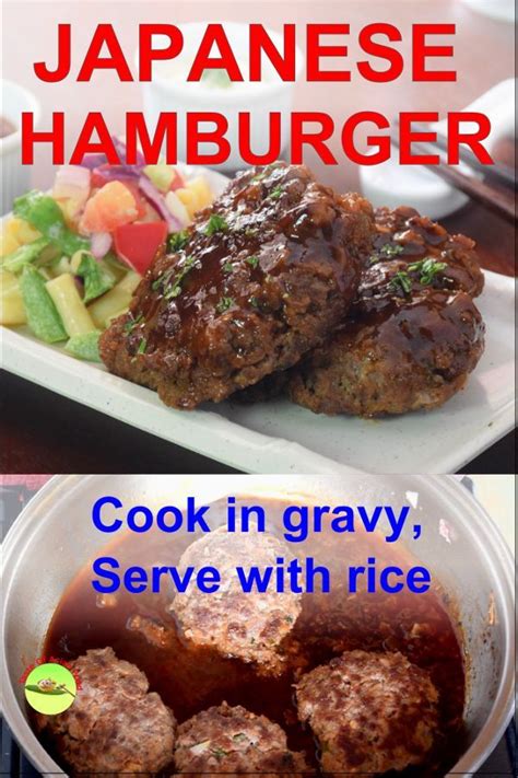 The Japanese Hamburger Is Cooked In Gravy Serve With Rice