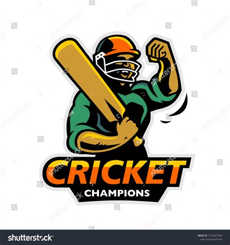 Símbolo Del Logotipo De Cricket Campeón Vector De Stock Libre De