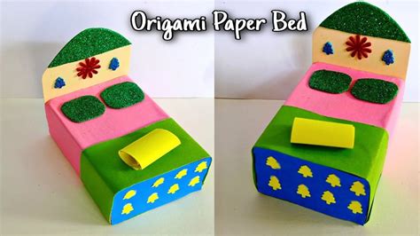 How To Make Origami Bed And Bedding Diy School Project Easy Origami
