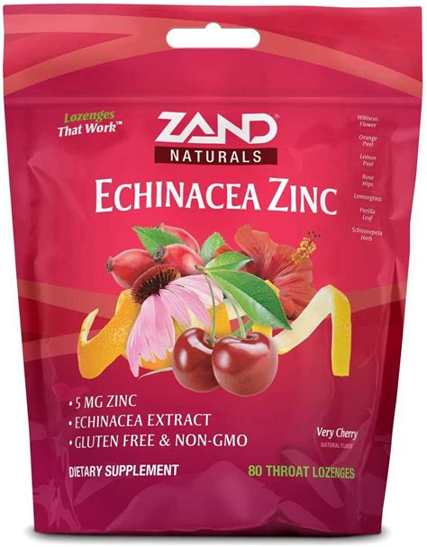 Zand Naturals Very Cherry Echinacea Zinc Throat Lozenges 80 Ea