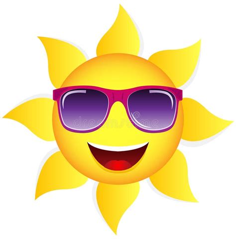 Vector Cartoon Sun With Sunglasses Stock Vector Illustration Of