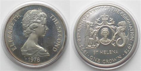 St Helena Crown 1978 25th Ann Of Coronation Silver Proof Ma Shops