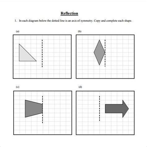 Reflections Practice Worksheets Answer Key