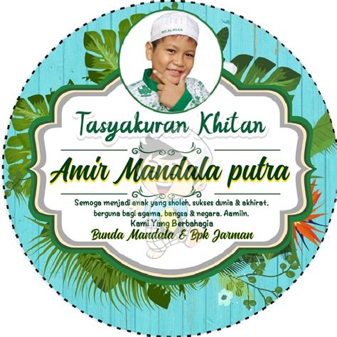 Lembar Stiker Label Bulat Tumpeng Mini Nasi Box Acara Syukuran
