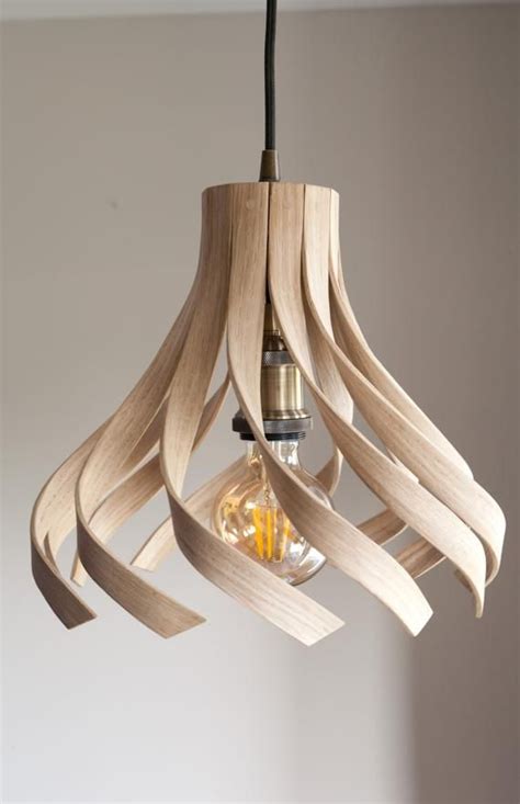 Steam Bent Wood Pendant Lamp Etsy Wood Lamp Design Wood Pendant