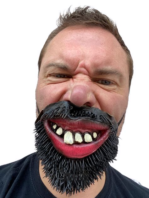 Funny Face Mask Fake Beard Big Teeth Pirate Costume Accessory Mouth